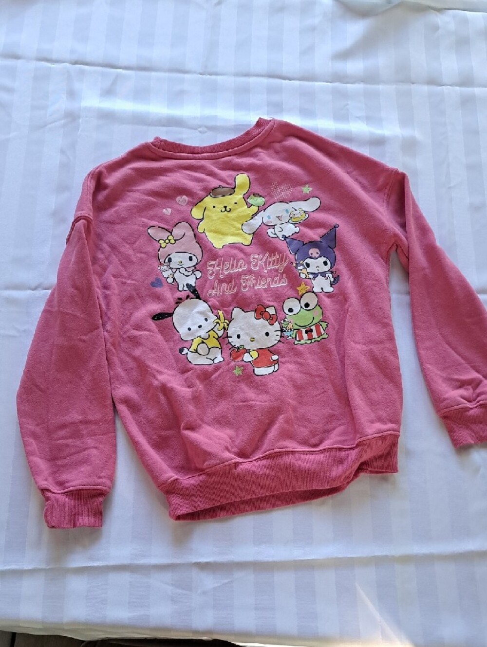 Hello Kitty Pink Crewneck Sweatshirt with Character Group Print